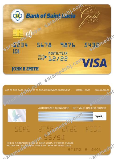 Saint Lucia Bank of Saint Lucia visa gold card